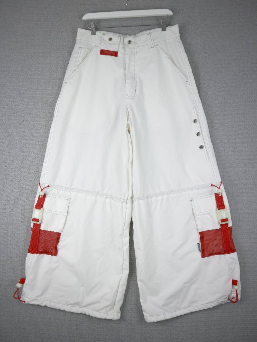Vintage Macgear Y2K Rave Cargo Pants Mesh Detailing Buckle Grunge Baggy 32x30